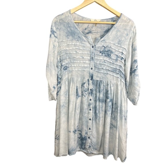 Urban Outfitters Entro Women's Boho Tie Dye Mini/Tunic Long Sleeve Dress Medium - Picture 1 of 6